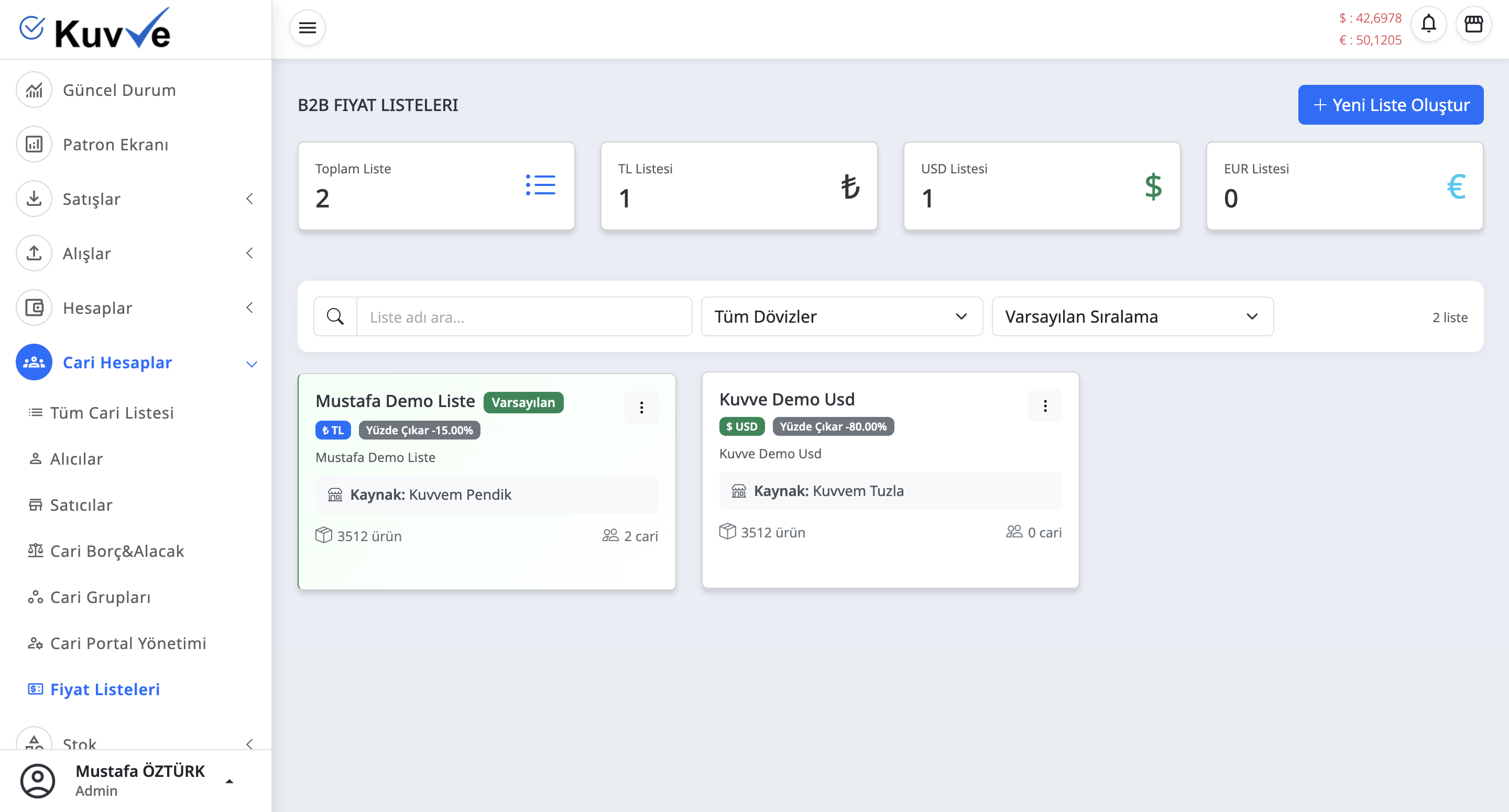 Fiyat Listeleri ekran goruntusu 1